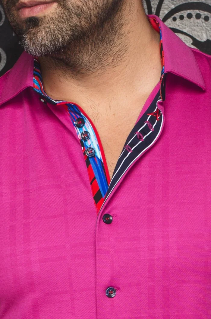 AU NOIR Capazza Fuchsia Stretch Shirt - Image 3