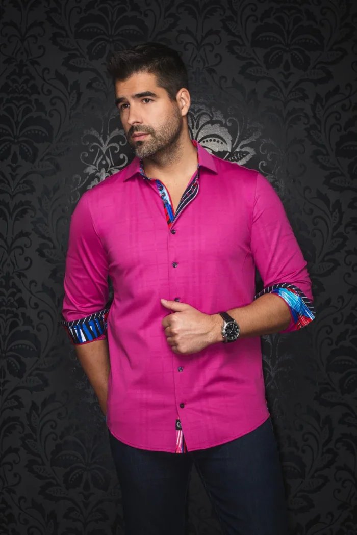 AU NOIR Capazza Fuchsia Stretch Shirt - Image 2