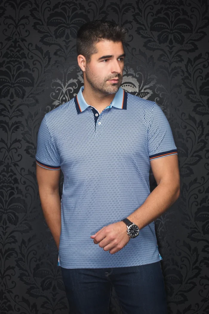 AU NOIR Benz Light Blue Stretch Polo - Image 1