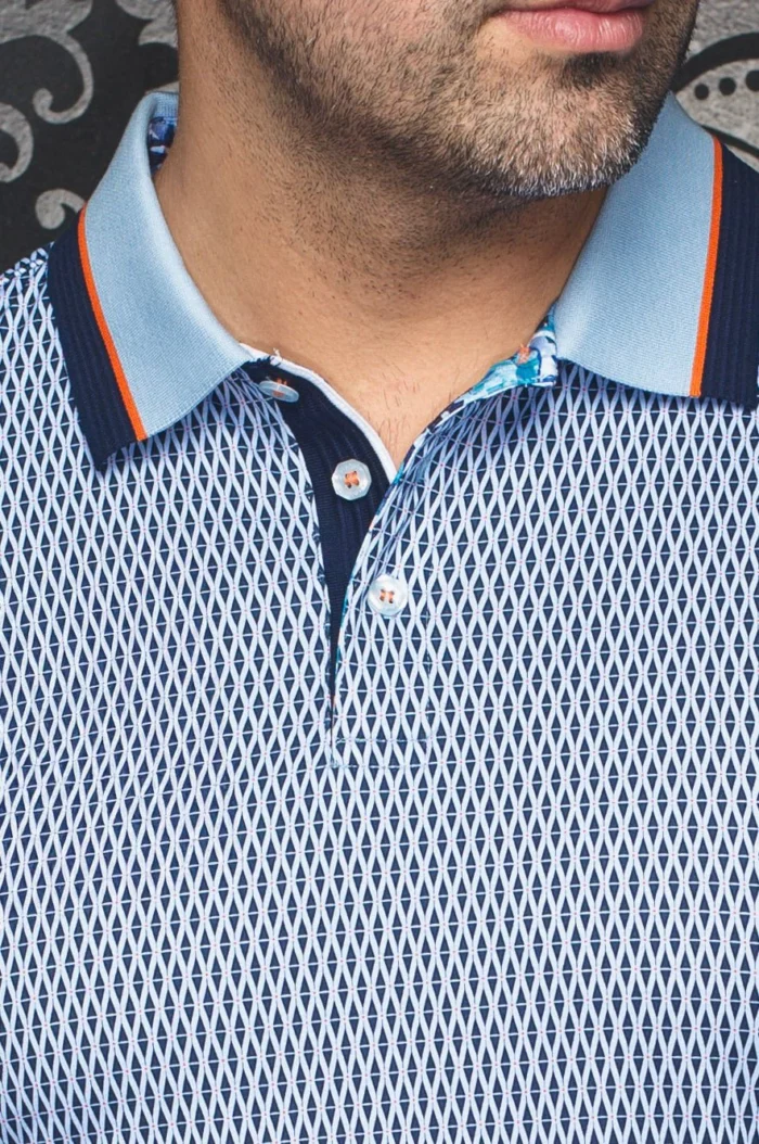 AU NOIR Benz Light Blue Stretch Polo - Image 3