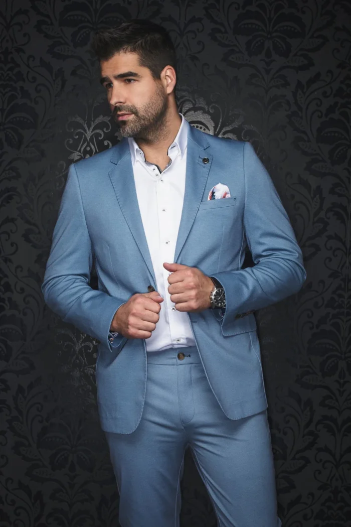 AU NOIR Glover Light Blue Stretch Blazer - Image 2