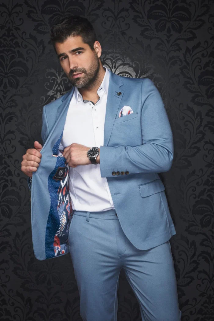 AU NOIR Glover Light Blue Stretch Blazer - Image 4